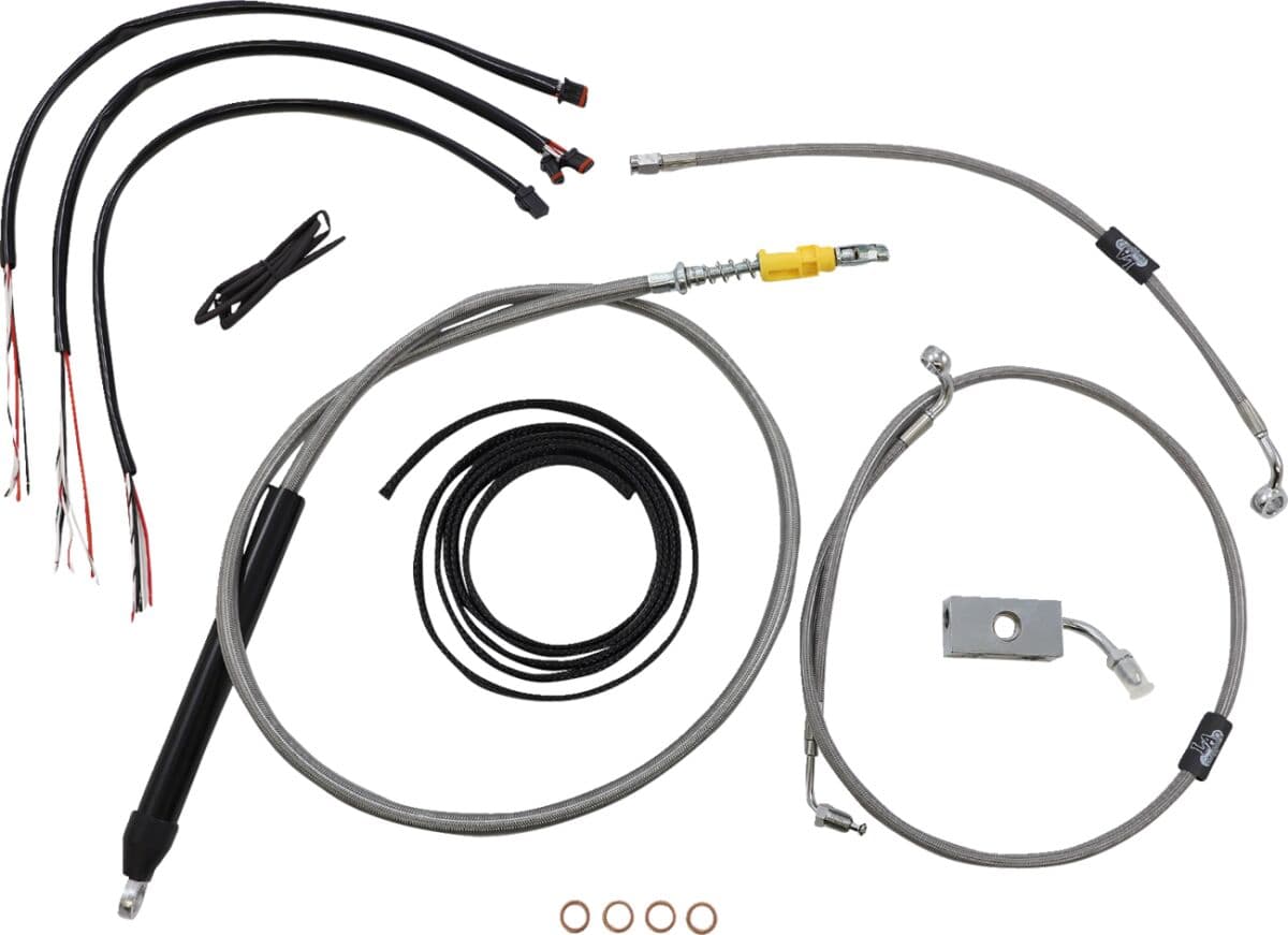 Complete Stainless Braided Handlebar Cable/Brake Line Kit