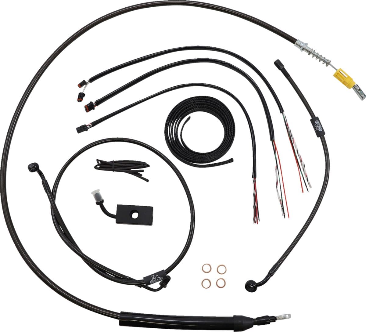 Complete Midnight Braided Handlebar Cable/Brake Line Kit