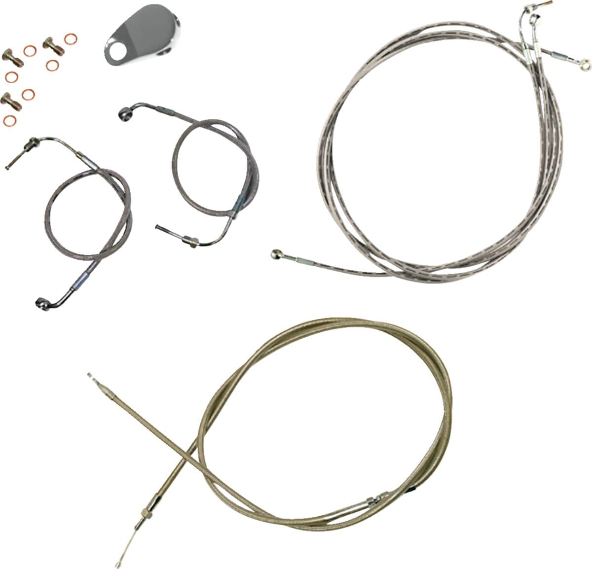 Standard Stainless Braided Handlebar Cable/Brake Line Kit