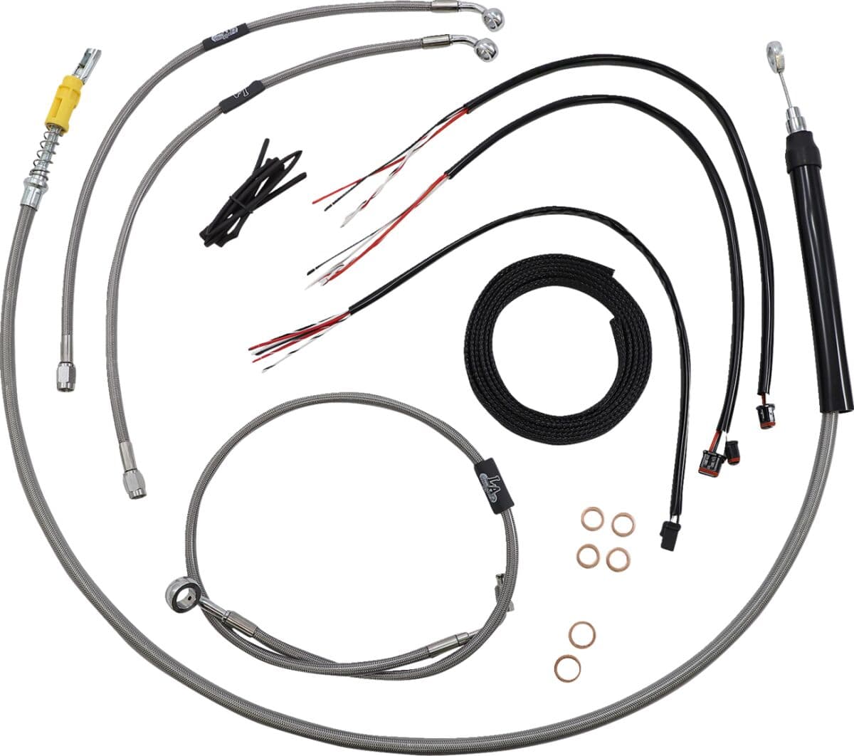 Complete Stainless Braided Handlebar Cable/Brake Line Kit