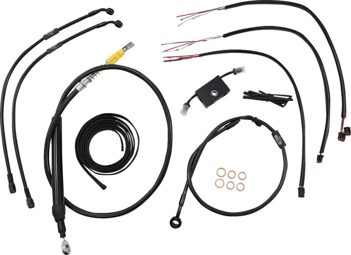 Complete Midnight Braided Handlebar Cable/Brake Line Kit