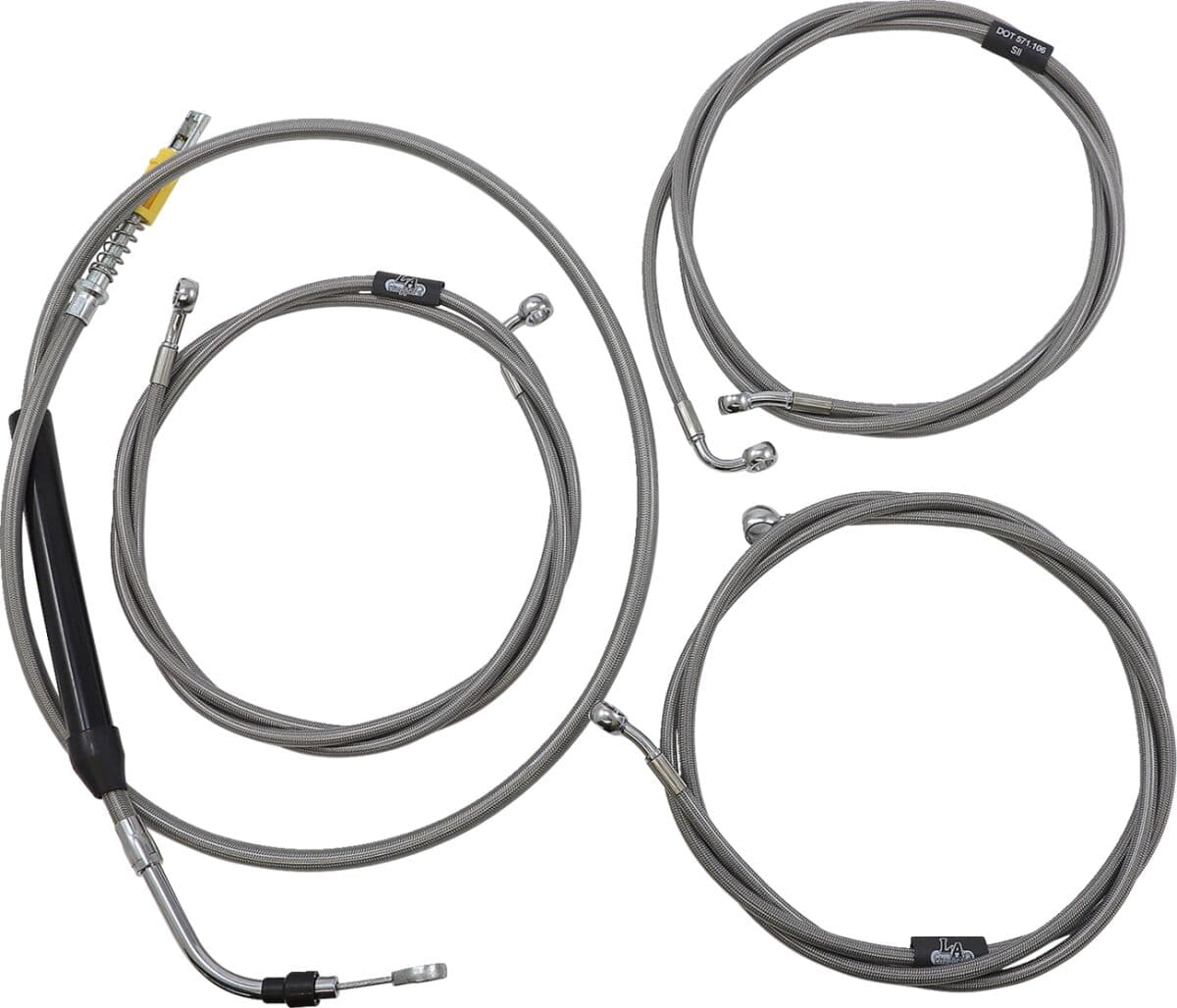 Standard Stainless Braided Handlebar Cable/Brake Line Kit