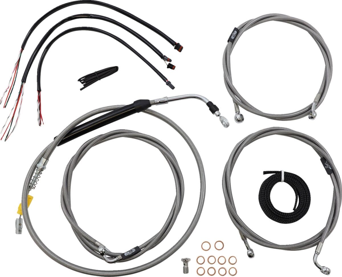 Complete Stainless Braided Handlebar Cable/Brake Line Kit