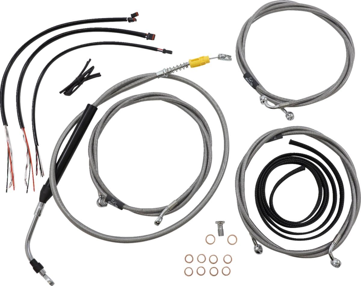 Complete Stainless Braided Handlebar Cable/Brake Line Kit