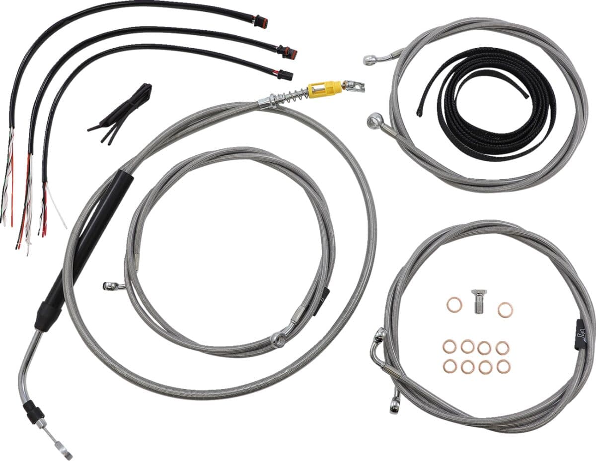 Complete Stainless Braided Handlebar Cable/Brake Line Kit
