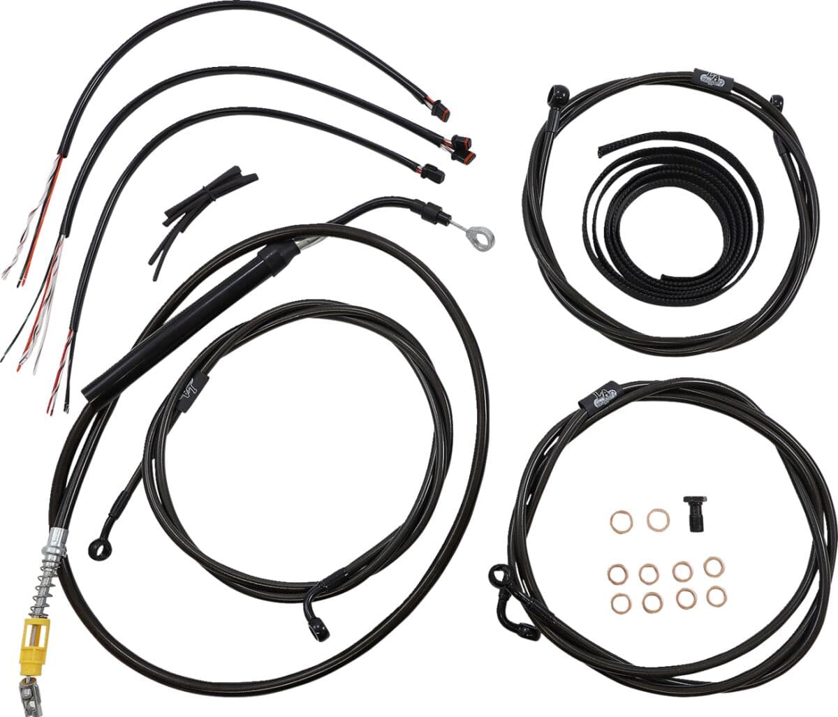 Complete Midnight Braided Handlebar Cable/Brake Line Kit
