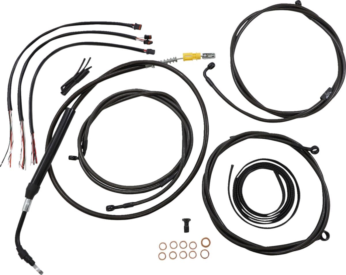 Complete Midnight Braided Handlebar Cable/Brake Line Kit
