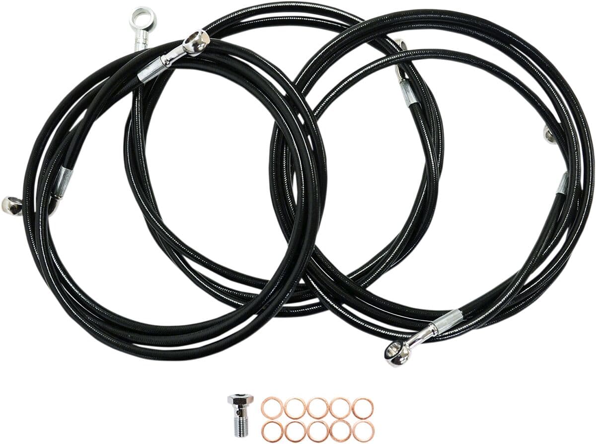 Black Braided Brake Line Kit