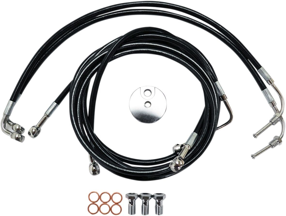 Black Braided Brake Line Kit