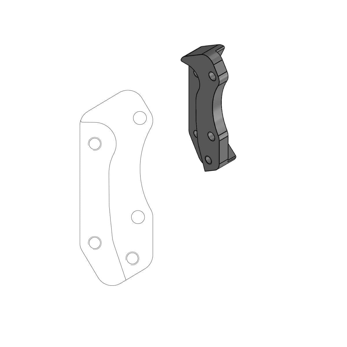 Supermoto Street Rotor Adapter Bracket