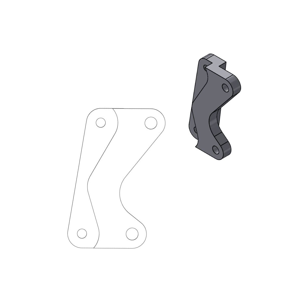 Supermoto Street Rotor Adapter Bracket