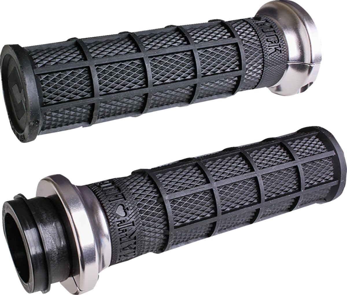 Hart-Luck Signature V-Twin Lock-On™ Grips Black| Silver