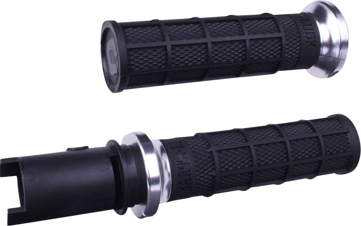 Hart-Luck Signature V-Twin Lock-On™ Grips Black| Silver