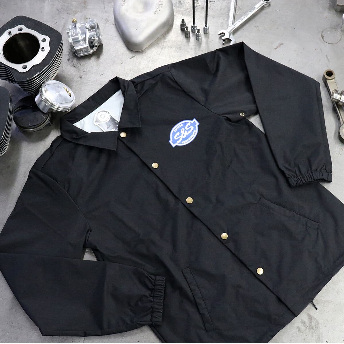 S&S® Button Down Windbreaker Jacket Black