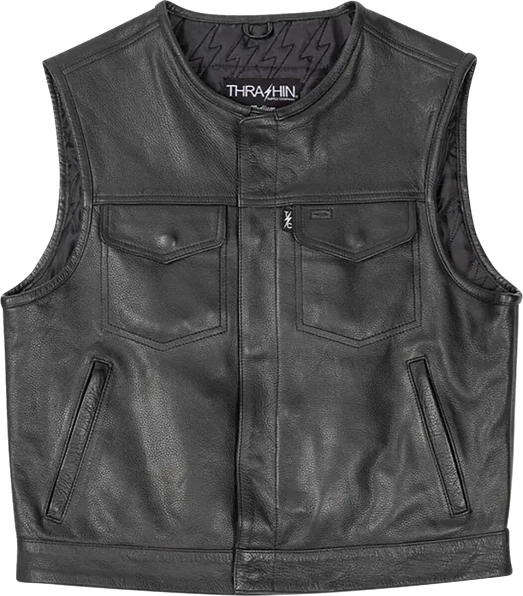 Encinal Leather Shorty Riding Vest Black