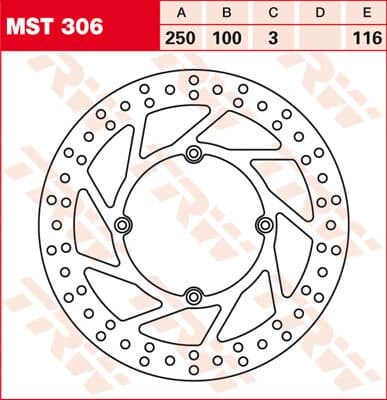 Round Fixed Brake Rotor 250-299mm