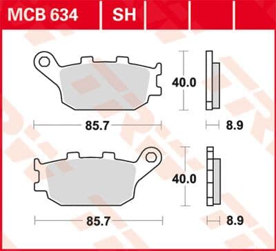 SH Series Sindered Rear Brake Pads