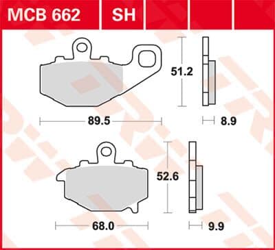 SH Series Sindered Rear Brake Pads