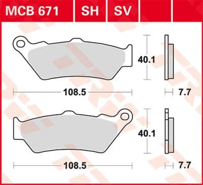 SH Series Sindered Rear Brake Pads