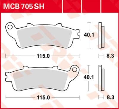 SH Series Sindered Rear Brake Pads