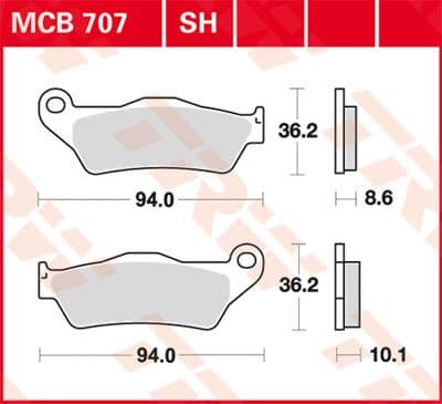 SH Series Sindered Rear Brake Pads