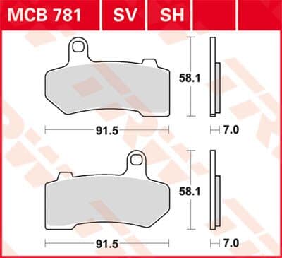 SH Series Sindered Rear Brake Pads