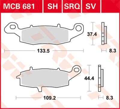 SH Series Sindered Rear Brake Pads