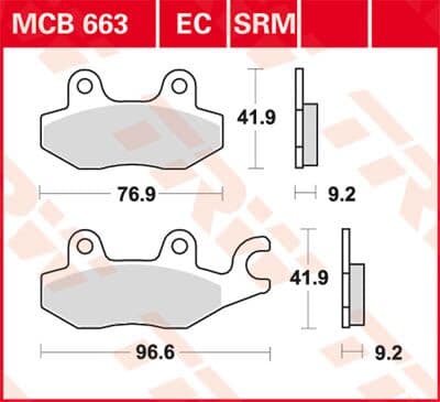 SRM Series Sindered Scooter Brake Pads