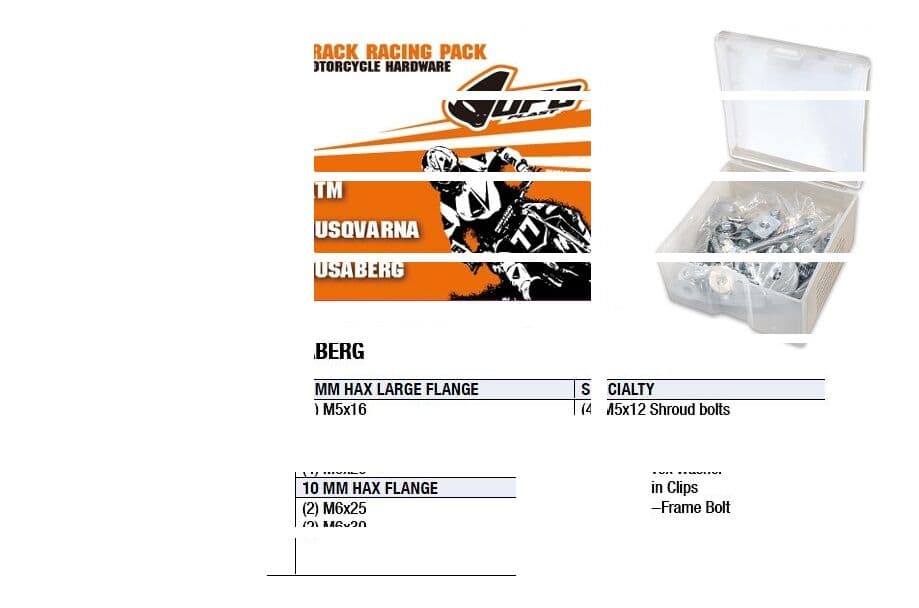 Track Racing Pack Hardware Sets