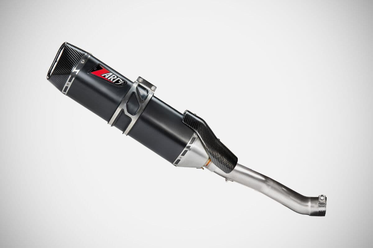 Slip-On Muffler E5 SS Black  with Carbon End Cap for HD-PAN AMERICA