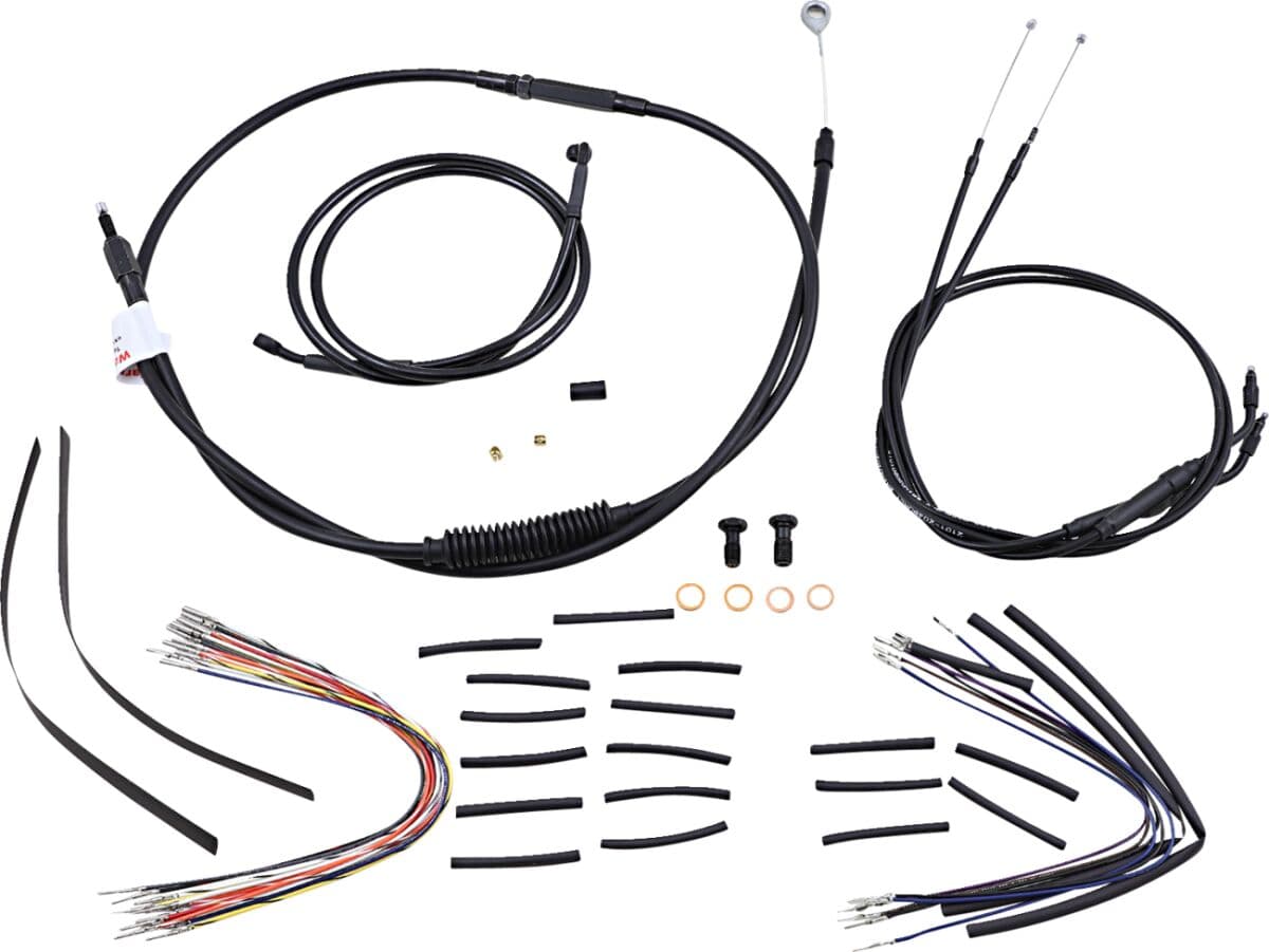Complete Black Vinyl Handlebar Cable/Line Kit for Ape Hangers