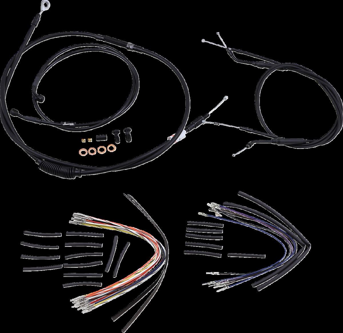 Complete Black Vinyl Handlebar Cable/Line Kit for Ape Hangers