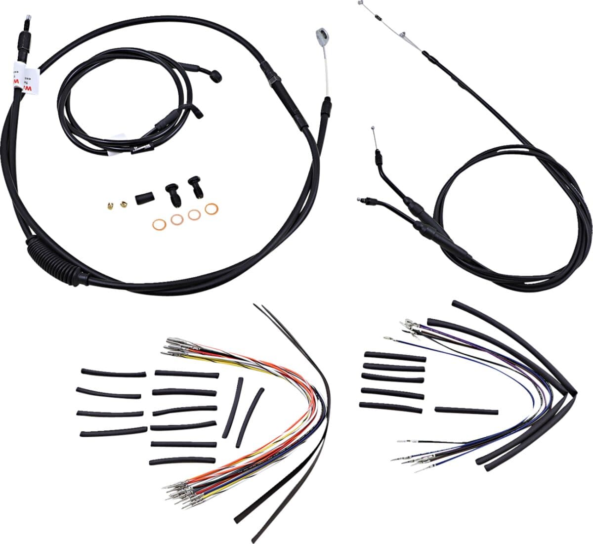 Complete Black Vinyl Handlebar Cable/Line Kit for Ape Hangers