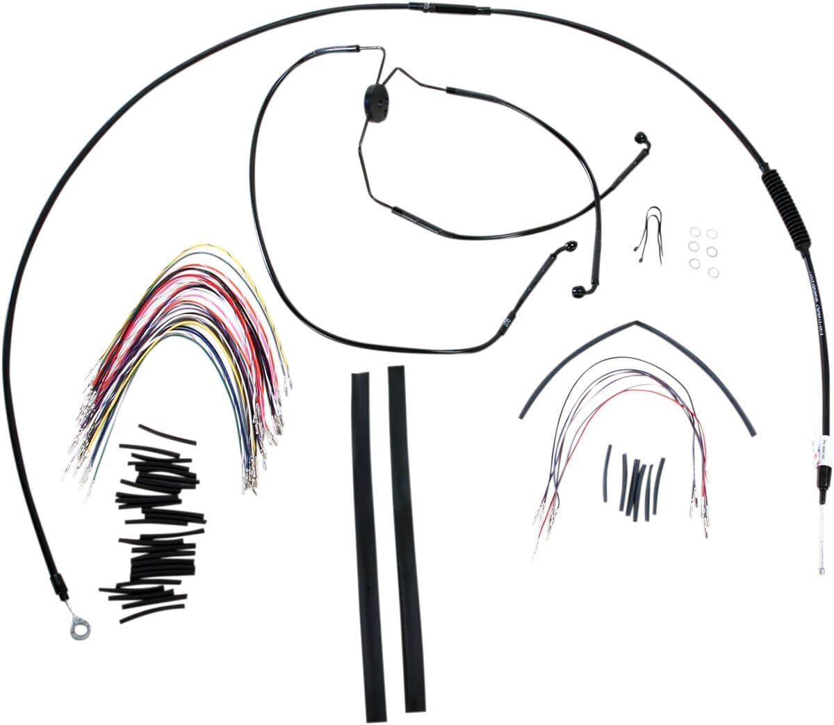 Complete Black Vinyl Handlebar Cable/Line Kit for Ape Hangers