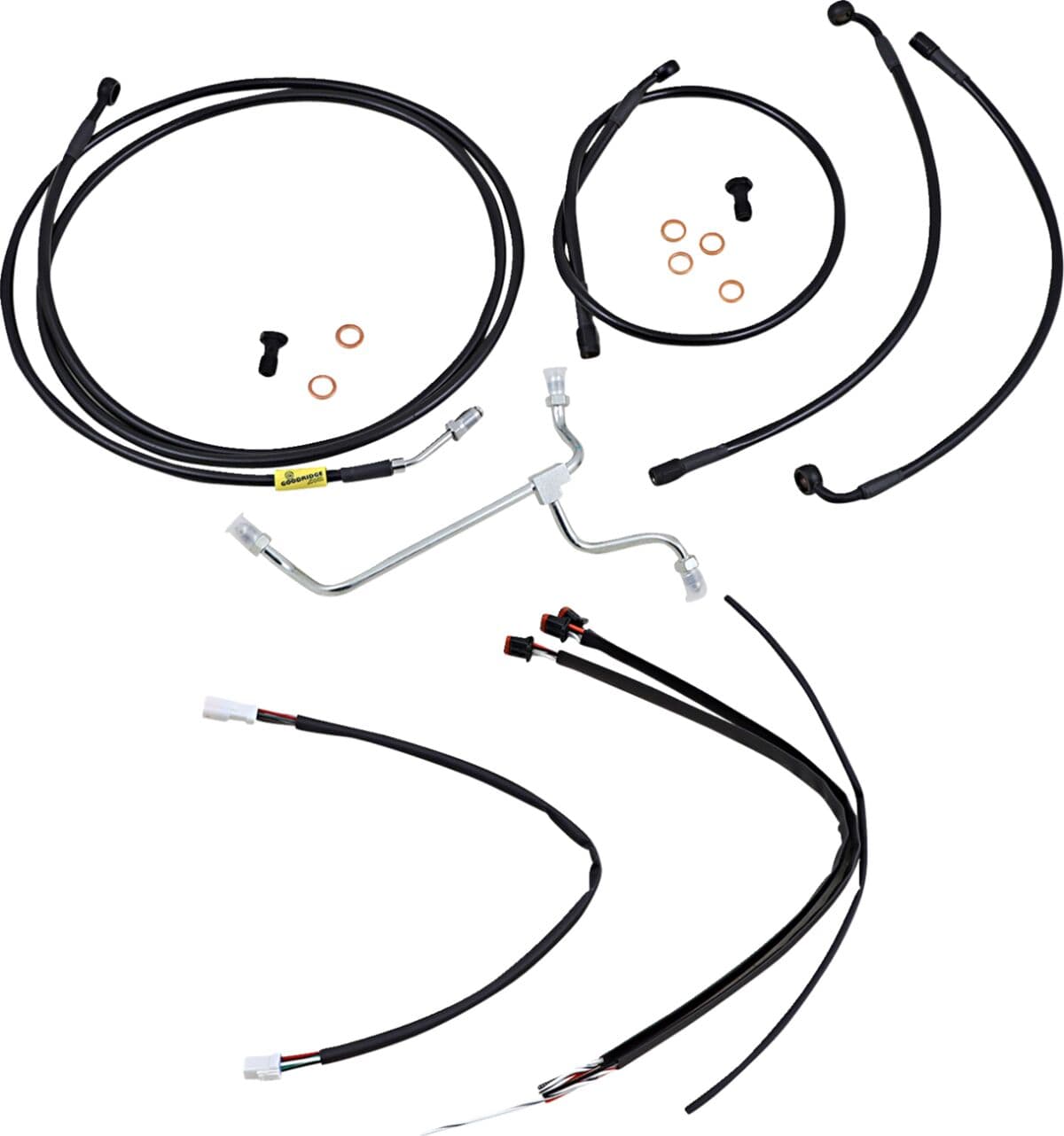 Complete Black Vinyl Handlebar Cable/Line Kit for Ape Hangers