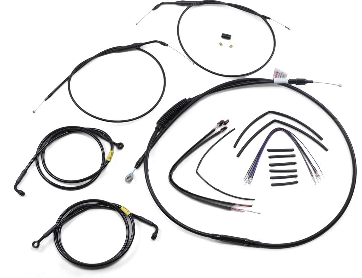 Complete Black Vinyl Handlebar Cable/Line Kit for Ape Hangers