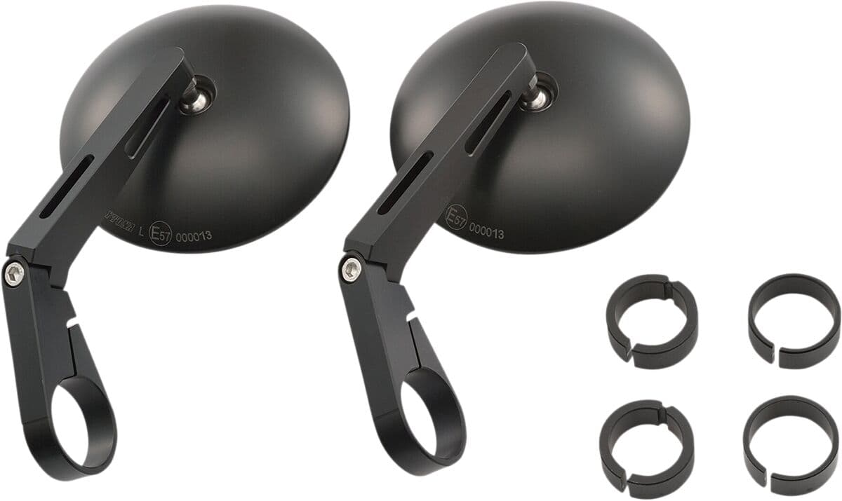 Bar End D-Mirror 9" Aluminium ABS (Long) Pair