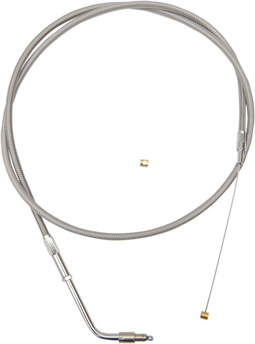 Stainless Braided Handlebar Throttle Cable Silver