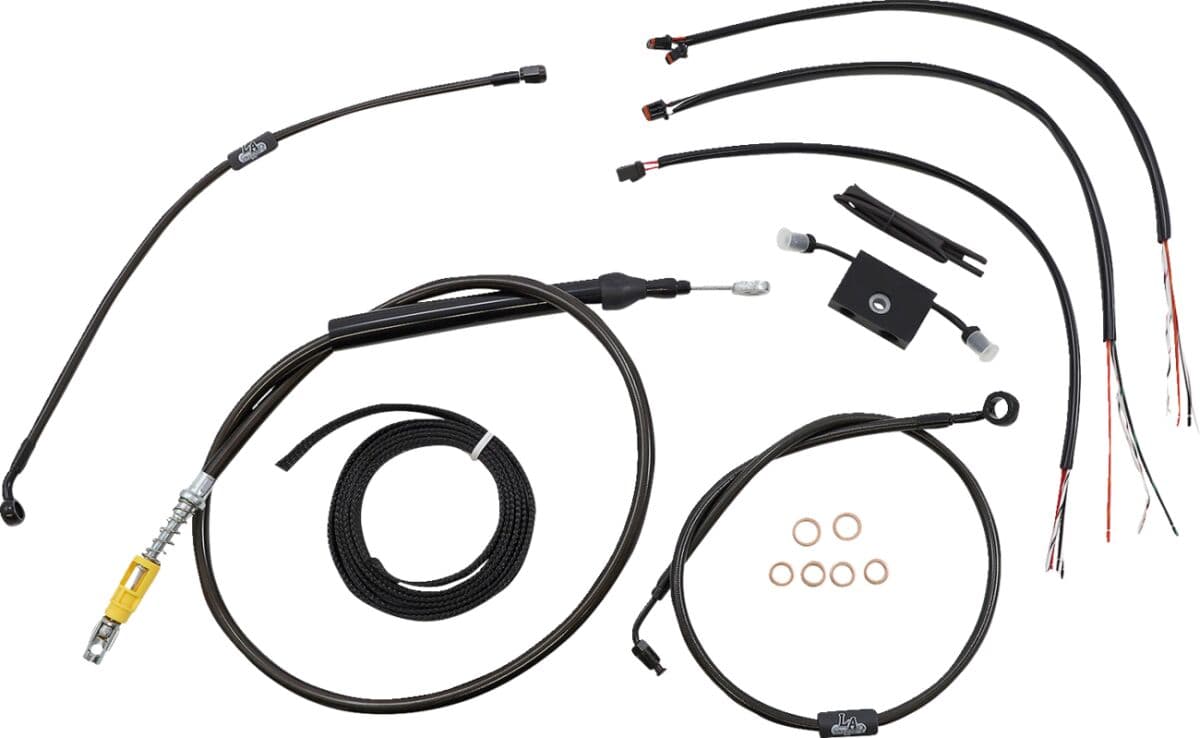 Complete Midnight Braided Handlebar Cable/Brake Line Kit
