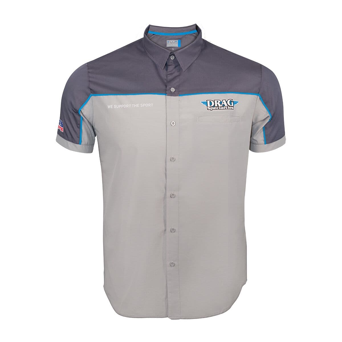 Drag Specialties Button Down Short Sleeve Gray