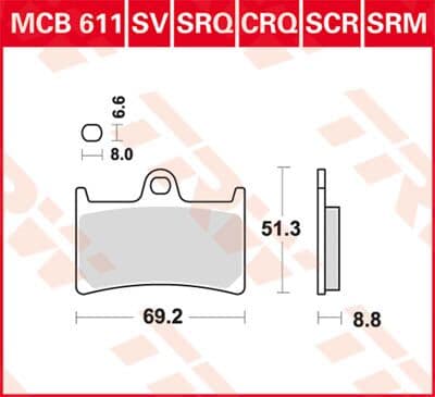 SCR Series Sindered Race Brake Pads